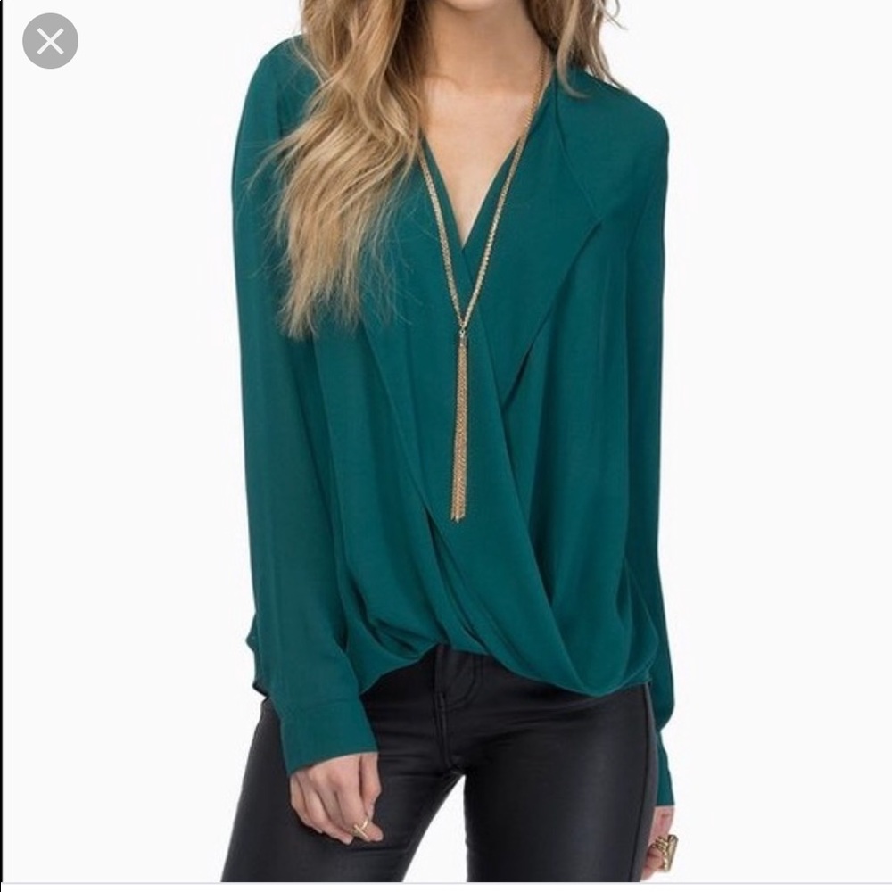 Tobi Misty Haze teal blouse